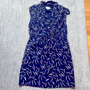 Navy matchstick sleeveless dress